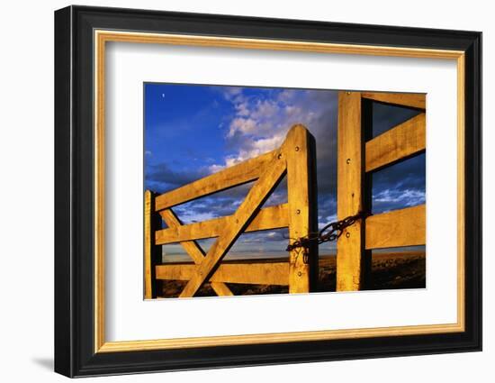 Locked Wooden Fence Gate-Paul Souders-Framed Photographic Print