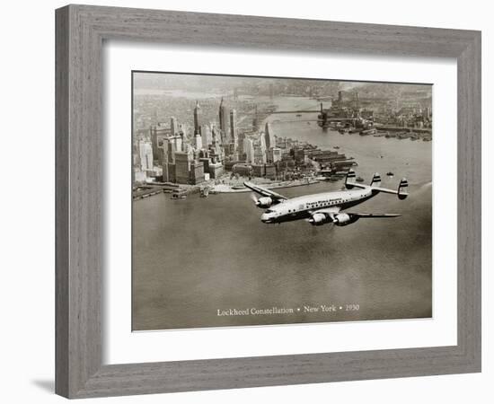 Lockheed Constellation, New York 1950-Clyde Sunderland-Framed Art Print