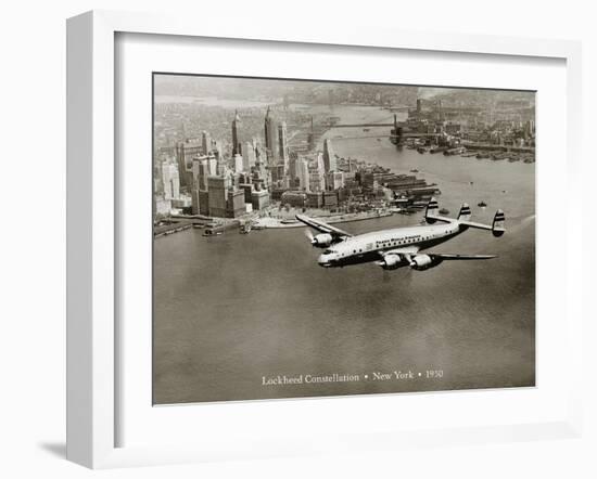 Lockheed Constellation, New York 1950-Clyde Sunderland-Framed Art Print