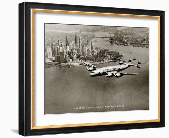 Lockheed Constellation, New York 1950-Clyde Sunderland-Framed Art Print