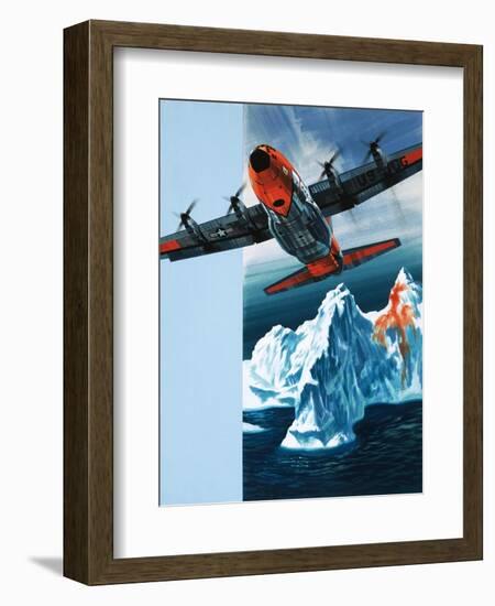 Lockheed Hercules Patrolling Icebergs For the Coast Guard-Wilf Hardy-Framed Giclee Print