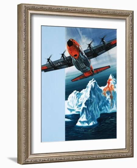 Lockheed Hercules Patrolling Icebergs For the Coast Guard-Wilf Hardy-Framed Giclee Print