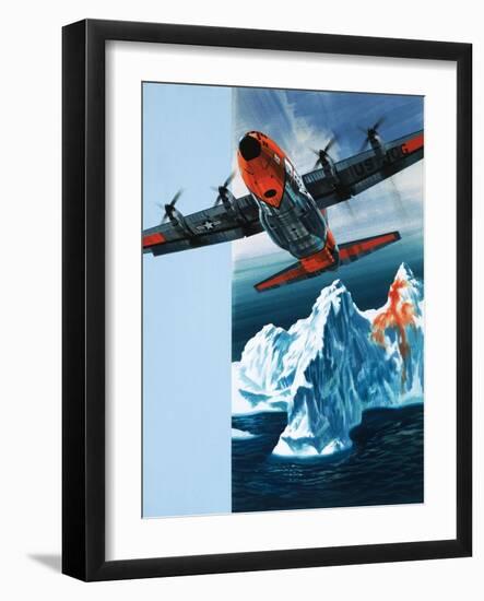 Lockheed Hercules Patrolling Icebergs For the Coast Guard-Wilf Hardy-Framed Giclee Print