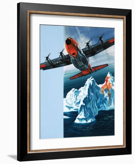 Lockheed Hercules Patrolling Icebergs For the Coast Guard-Wilf Hardy-Framed Giclee Print