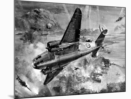 Lockheed 'Hudsons' Bombing Aalesund; Second World War, 1941-null-Mounted Photographic Print