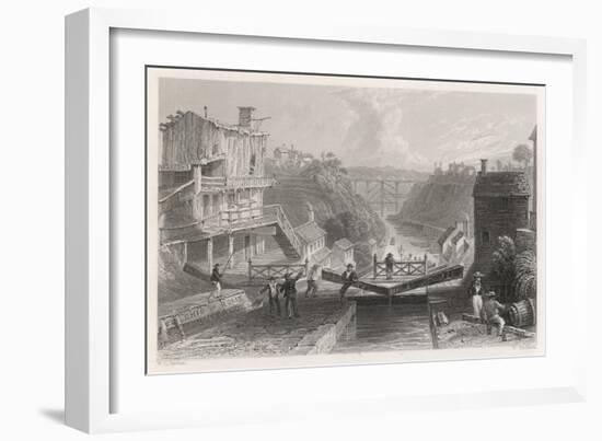 Lockport on the Erie Canal-William Tombleson-Framed Art Print