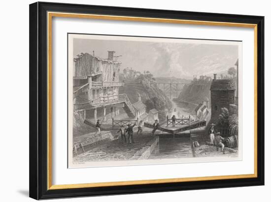 Lockport on the Erie Canal-William Tombleson-Framed Art Print