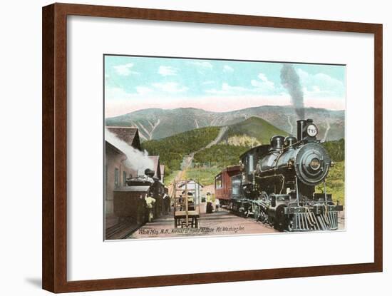 Locomotive at Base of Mt. Washington, New Hampshire-null-Framed Art Print