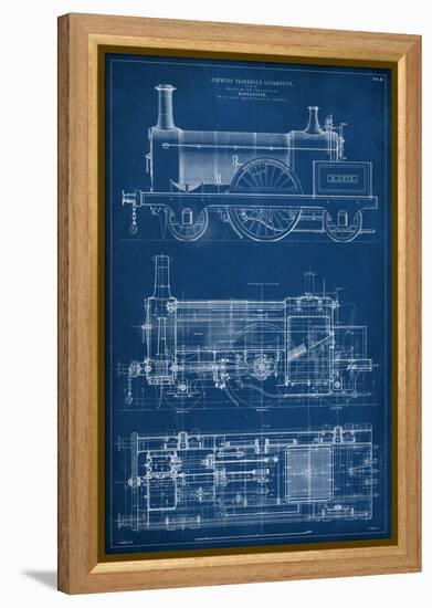 Locomotive Blueprint I-Vision Studio-Framed Stretched Canvas