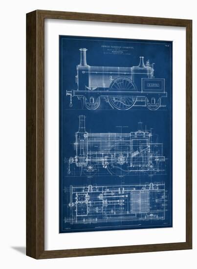 Locomotive Blueprint I-Vision Studio-Framed Art Print