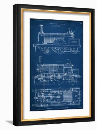 Locomotive Blueprint I-Vision Studio-Framed Art Print