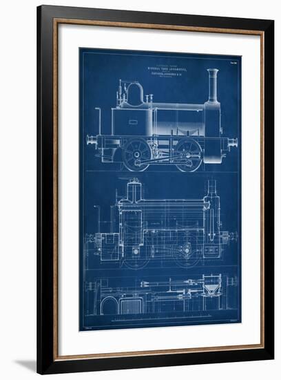 Locomotive Blueprint II-Vision Studio-Framed Art Print