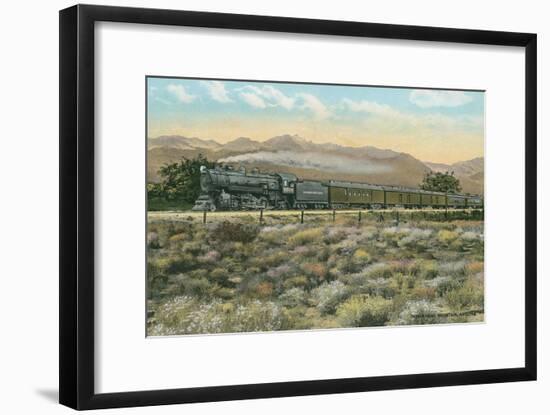 Locomotive by Indian Head Mountain, Arizona-null-Framed Premium Giclee Print