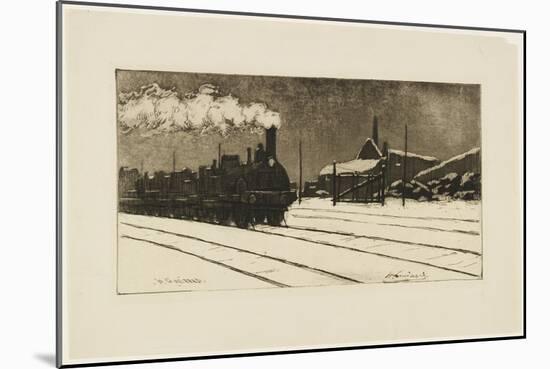 Locomotive, Effet De Neige, C.1888 (Etching & Aquatint)-Henri-Charles Guérard-Mounted Giclee Print