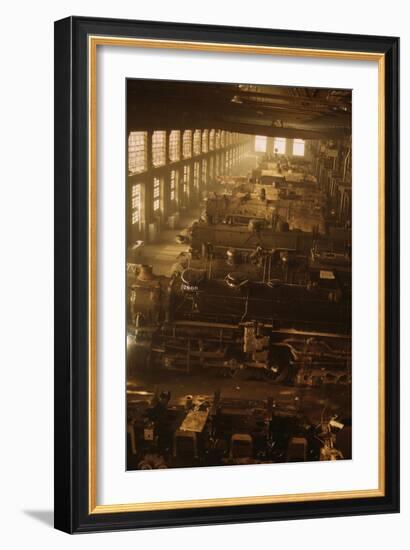 Locomotive Factory Floor-null-Framed Art Print