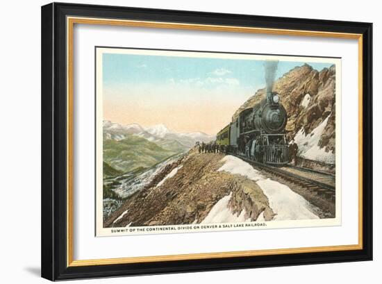 Locomotive on Continental Divide-null-Framed Art Print