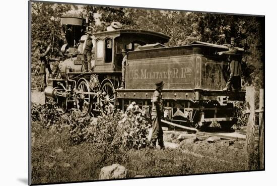 Locomotive on the United States Military Railroad, 1861-65-Mathew Brady-Mounted Giclee Print