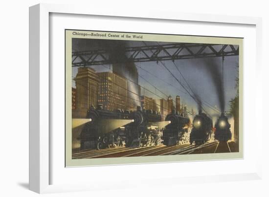 Locomotives, Chicago, Illinois-null-Framed Art Print