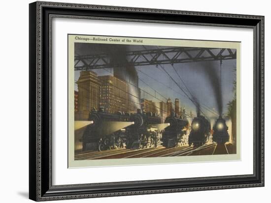 Locomotives, Chicago, Illinois-null-Framed Art Print
