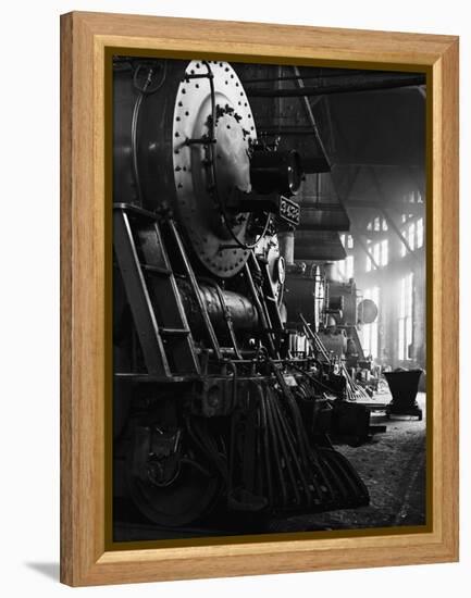 Locomotives in Roundhouse-Jack Delano-Framed Premier Image Canvas