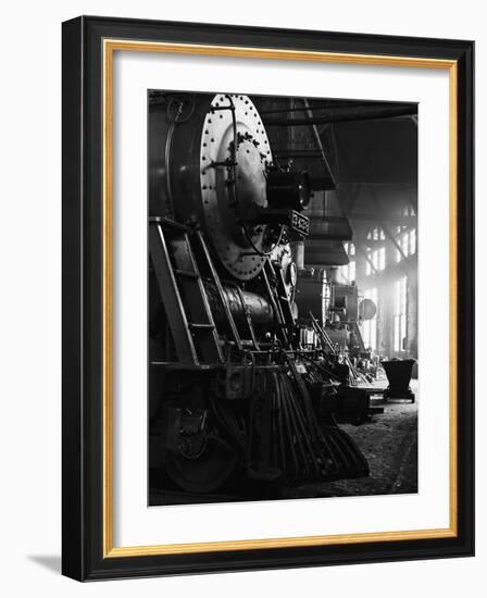 Locomotives in Roundhouse-Jack Delano-Framed Photographic Print