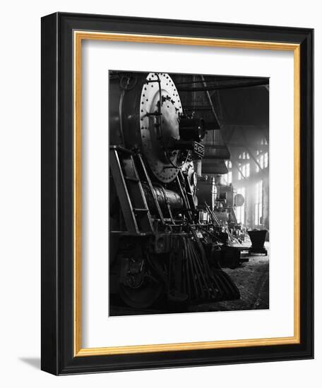 Locomotives in Roundhouse-Jack Delano-Framed Photographic Print