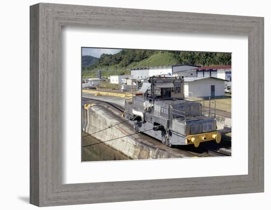 Locomotives Used to Pull Ships Through the Locks, Panama Canal, Panama, Central America-Mark Chivers-Framed Photographic Print