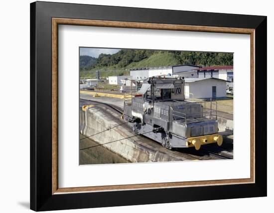 Locomotives Used to Pull Ships Through the Locks, Panama Canal, Panama, Central America-Mark Chivers-Framed Photographic Print