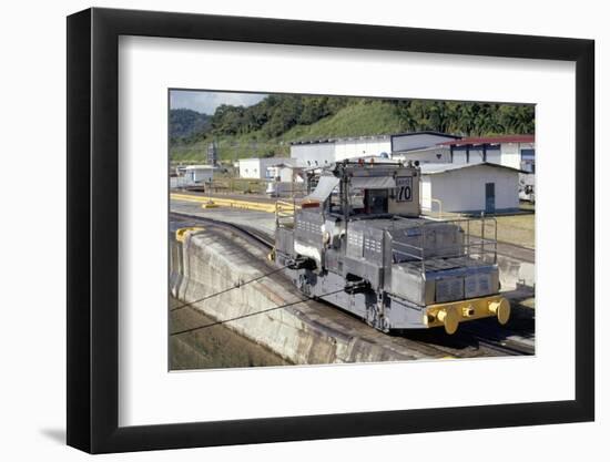 Locomotives Used to Pull Ships Through the Locks, Panama Canal, Panama, Central America-Mark Chivers-Framed Photographic Print