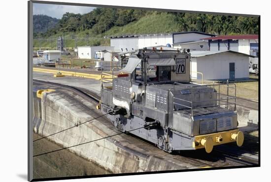 Locomotives Used to Pull Ships Through the Locks, Panama Canal, Panama, Central America-Mark Chivers-Mounted Photographic Print