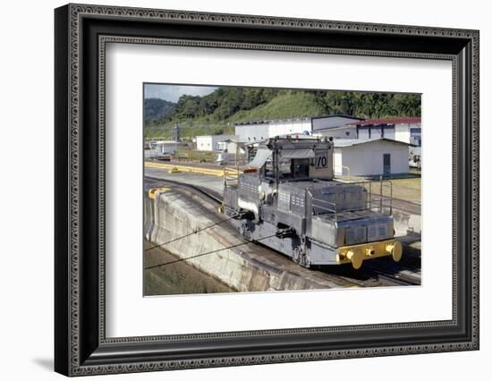 Locomotives Used to Pull Ships Through the Locks, Panama Canal, Panama, Central America-Mark Chivers-Framed Photographic Print