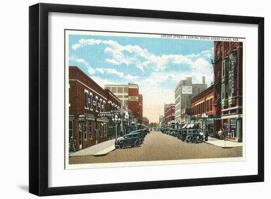 Locust Street, Grand Island, Nebraska-null-Framed Art Print