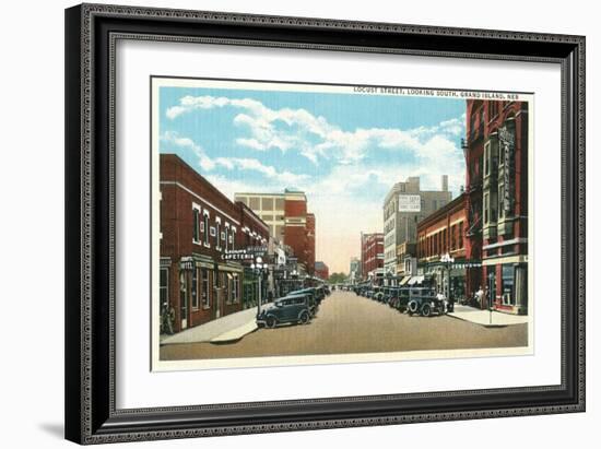 Locust Street, Grand Island, Nebraska-null-Framed Art Print