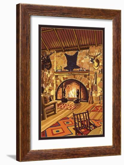 Lodge Interior-Lantern Press-Framed Art Print