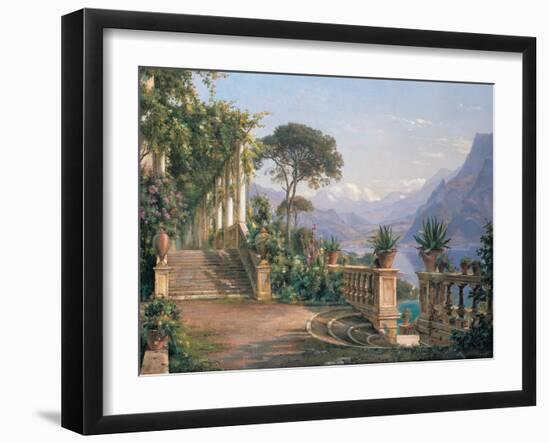 Lodge on lake Como-Carl Frederic Aagaard-Framed Art Print