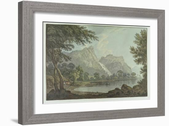 Lodore Rocks - Fall and Cottage Distance (Pen and Ink with W/C over Graphite on Wove Paper)-Joseph Farington-Framed Giclee Print