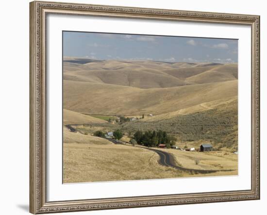 Loess Hills in John Day River Basin, Wheeler County, Oregon, United States of America-Tony Waltham-Framed Photographic Print