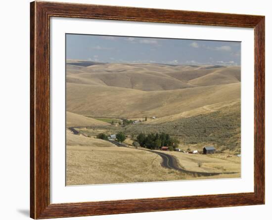 Loess Hills in John Day River Basin, Wheeler County, Oregon, United States of America-Tony Waltham-Framed Photographic Print