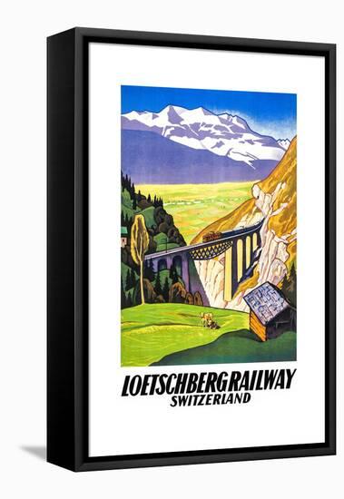 Loetschberg Railway Switzerland-Eugen Henziross-Framed Stretched Canvas