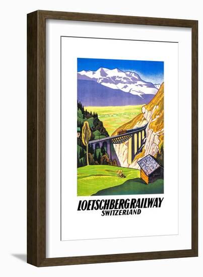 Loetschberg Railway Switzerland-Eugen Henziross-Framed Art Print