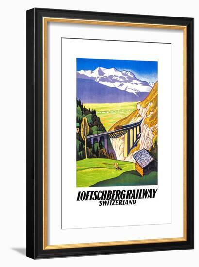 Loetschberg Railway Switzerland-Eugen Henziross-Framed Art Print
