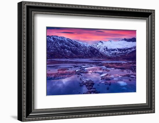 Lofoten Blue Sunset-Marco Carmassi-Framed Photographic Print