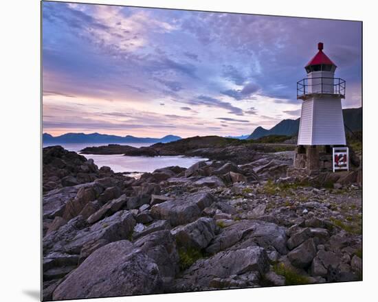 Lofoten Coast Lighthouse Norway-null-Mounted Premium Giclee Print