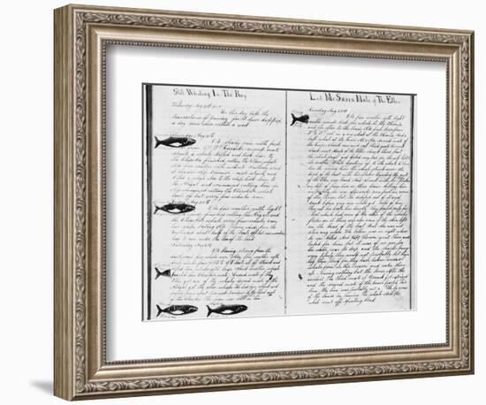 Log Book Pages from Whaling Ship-null-Framed Photographic Print