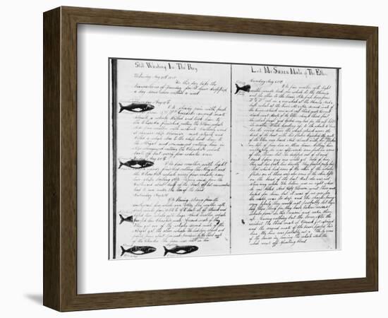 Log Book Pages from Whaling Ship-null-Framed Photographic Print