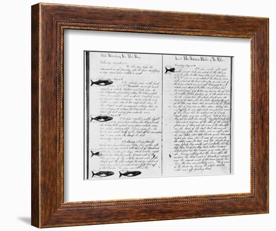 Log Book Pages from Whaling Ship-null-Framed Photographic Print