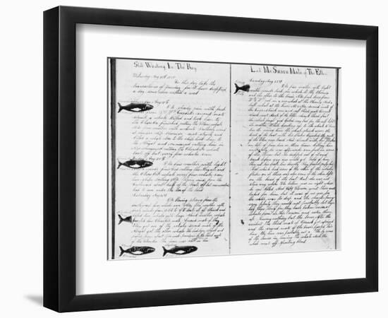 Log Book Pages from Whaling Ship-null-Framed Photographic Print