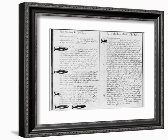 Log Book Pages from Whaling Ship-null-Framed Photographic Print