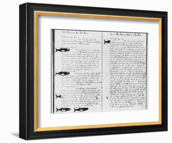 Log Book Pages from Whaling Ship-null-Framed Photographic Print