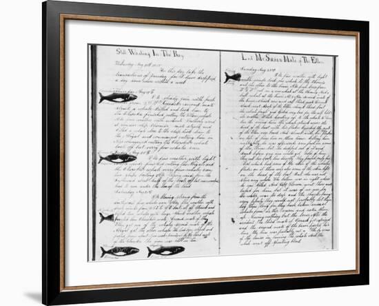 Log Book Pages from Whaling Ship-null-Framed Photographic Print